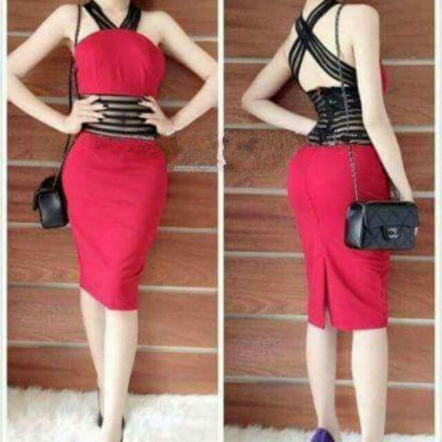 Đầm body dây lưng