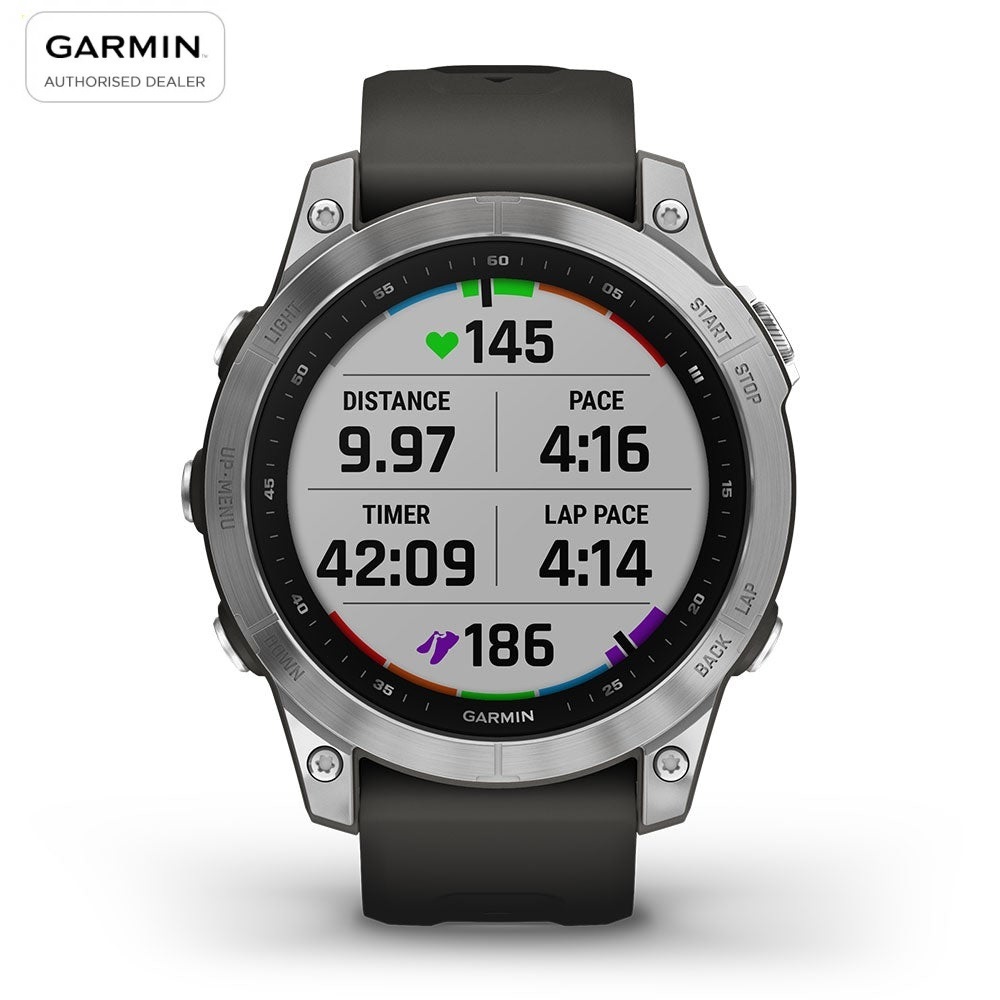 Đồng hồ thông minh Garmin Fenix 7S, Màu Bạc với dây Màu Xám Graphite - Hàng chính hãng