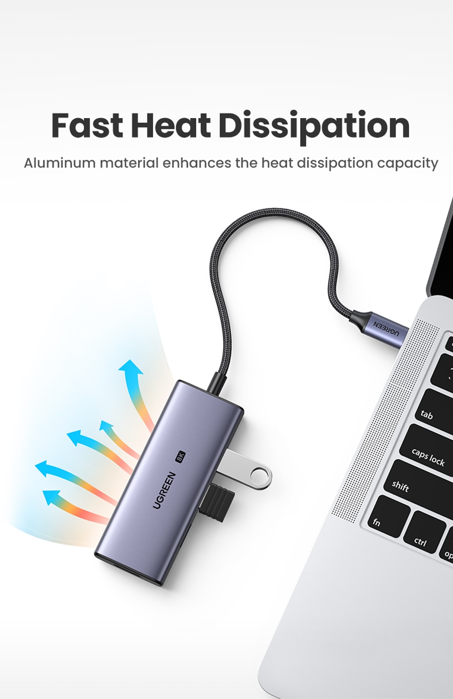 Hub chuyển đổi Ugreen USB-C sang HDMI + 3*USB3.0 hỗ trợ 8K CM500- hàng chính hãng