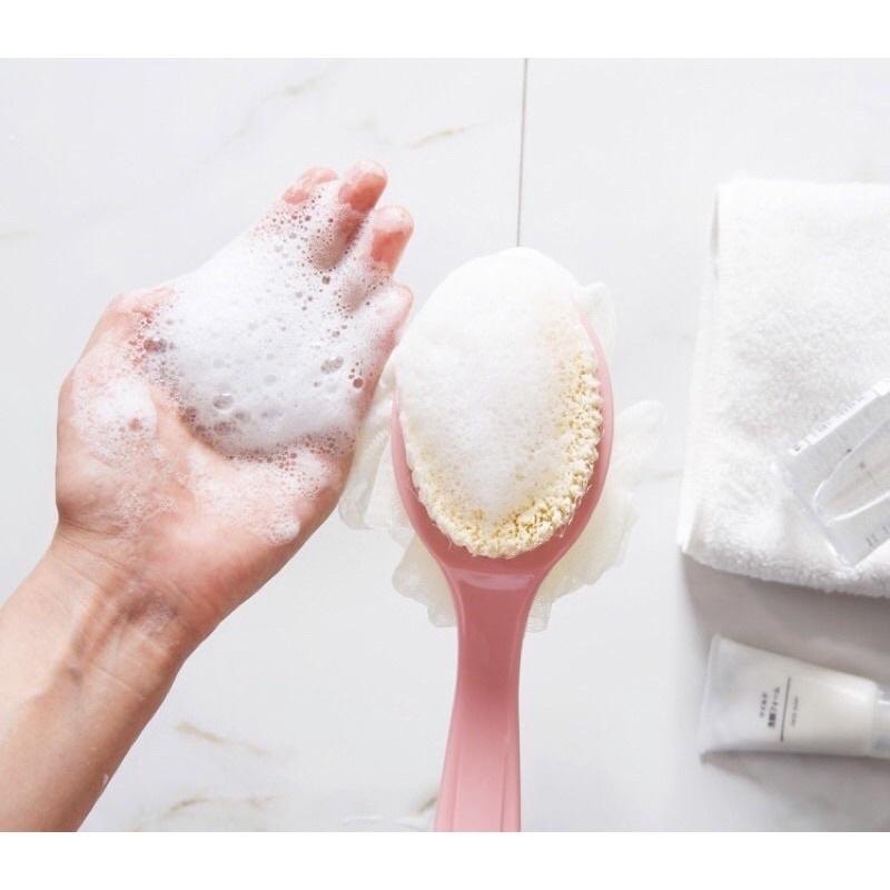 Bàn Chải Chà Lưng Kèm Bông Tắm Mềm Mại ANHOME Tiện Lợi