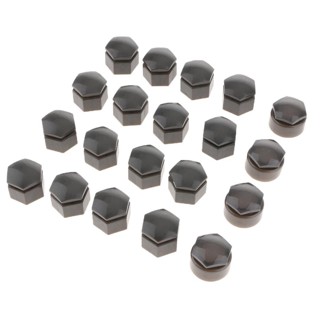 40PCS 22mm Car Hub Screw  Wheel Nut Lug Dust Cover Caps  Gray