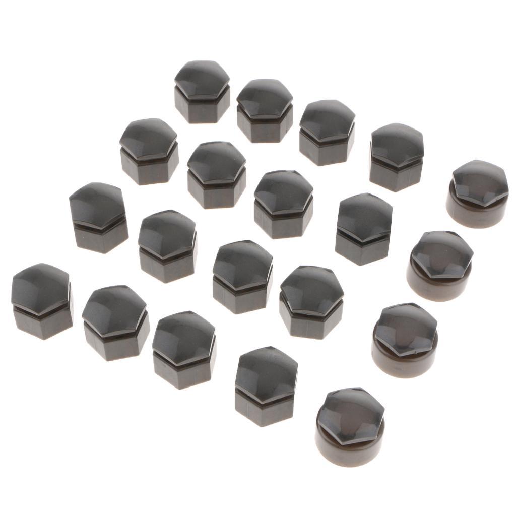 20PCS 19mm Car Hub Screw  Wheel Nut Lug Dust Cover Caps  Gray