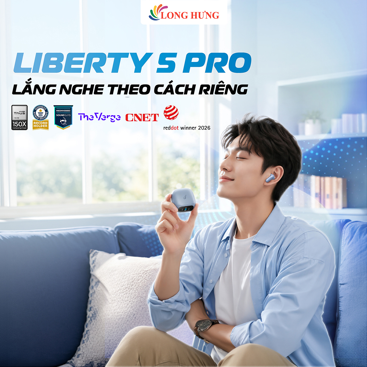 Tai nghe Bluetooth True Wireless Anker Soundcore Liberty 5 Pro D1203 - Hàng chính hãng