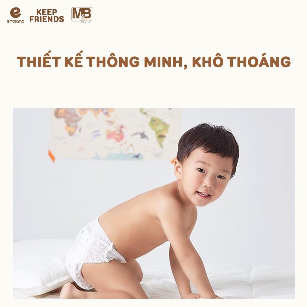 ( Mua 3 Tặng 1 ) Combo 2 Bịch Tã Dán Hàn Quốc ENBLANC KEEP FRIENDS Mỏng Nhẹ, Chống Tràn, Thấm Hút Nhanh Cho Bé Size S 40 Miếng (3-8kg)