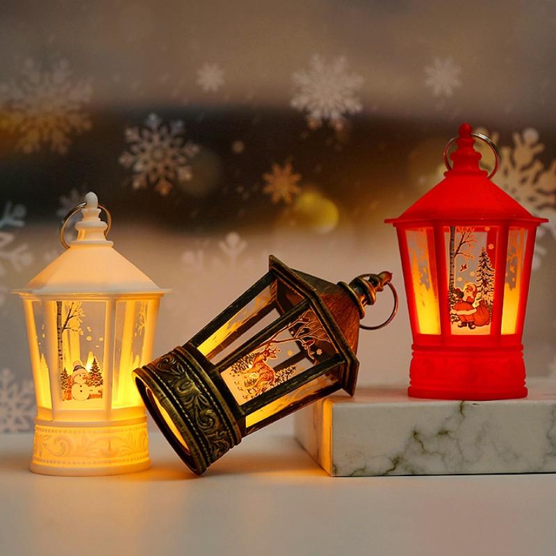 1 Đèn LED Dầu Để Bàn Hình Ông Già Noel / Người Tuyết / Tuần Lộc Trang Trí Tiệc Giáng Sinh