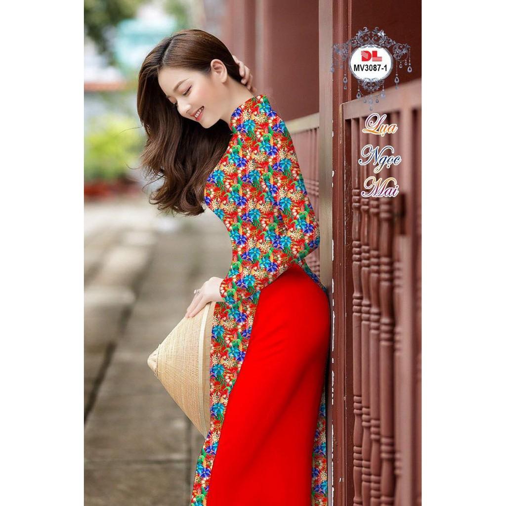 Vải may áo dài in 3D họa tiết hoa nhỏ năng động, trẻ trung