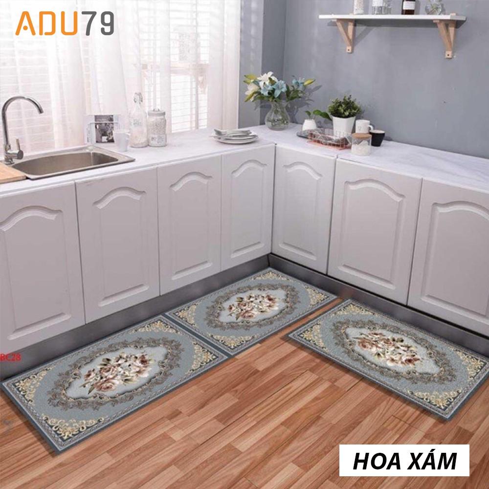 Bộ 2 Thảm Bếp 3D Lót Chân Chống Trượt - Set 2 Cái Đế Dày Hàng Cao Cấp: 40x60cm và 40x1m2