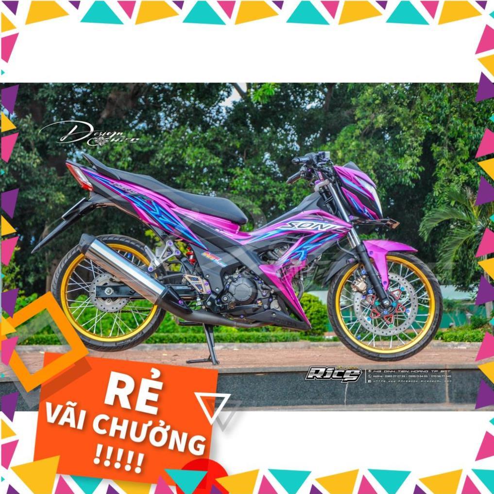 Tem Rời Sonic Mẫu Hoa Văn Hồng Xanh Đen