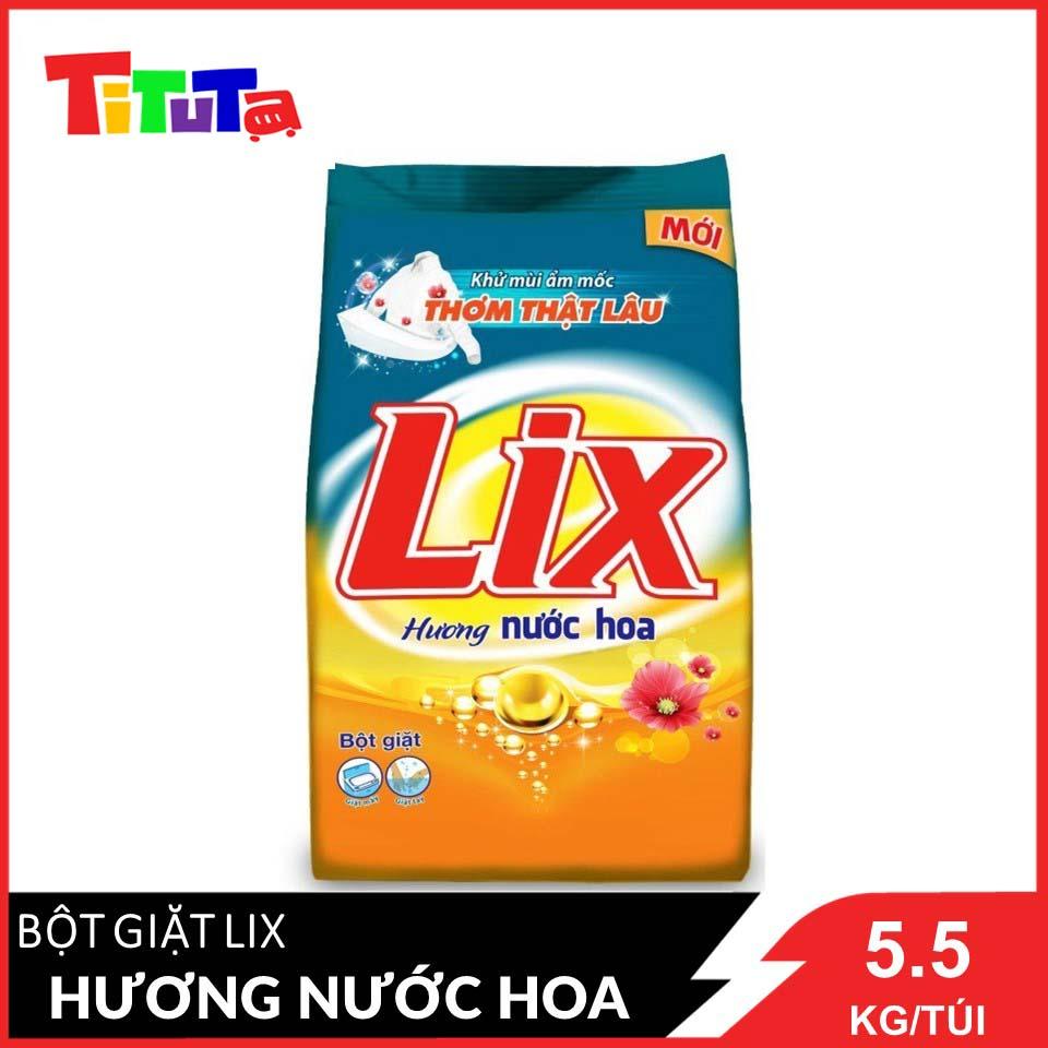 Bột Giặt LIX Đậm Đặc Hương Nước Hoa 5.5Kg PD001 - Khử Ẩm Mốc, Thơm Thật Lâu