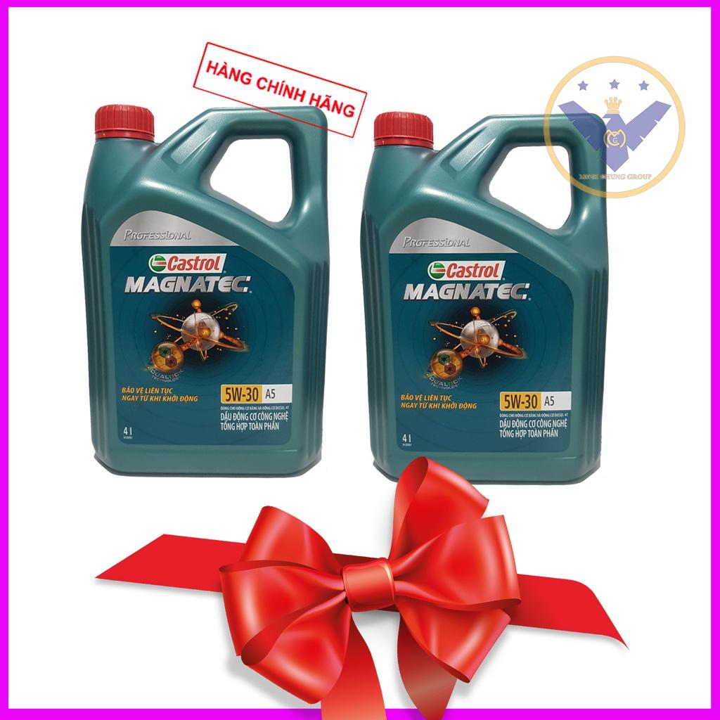 {Quà tặng} COMBO 2 can dầu nhớt tổng hợp Castrol Magnatec Professional A5 5W-30 tặng 1 lọc nhớt cho xe Ford Ranger