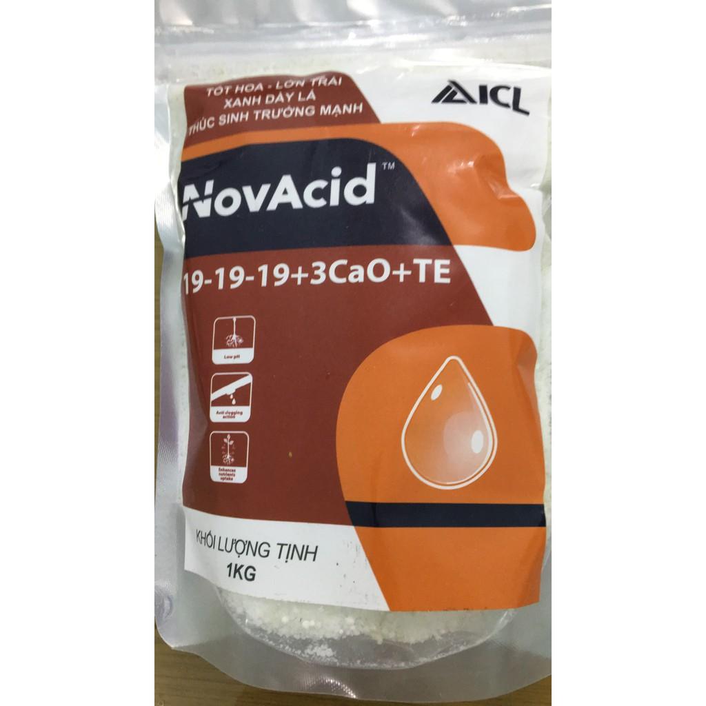 Phân bón NPK NovAcid 19-19-19+Cao +Te hòa tan 100% phân bón lá hoặc nhỏ giọt túi 1kg