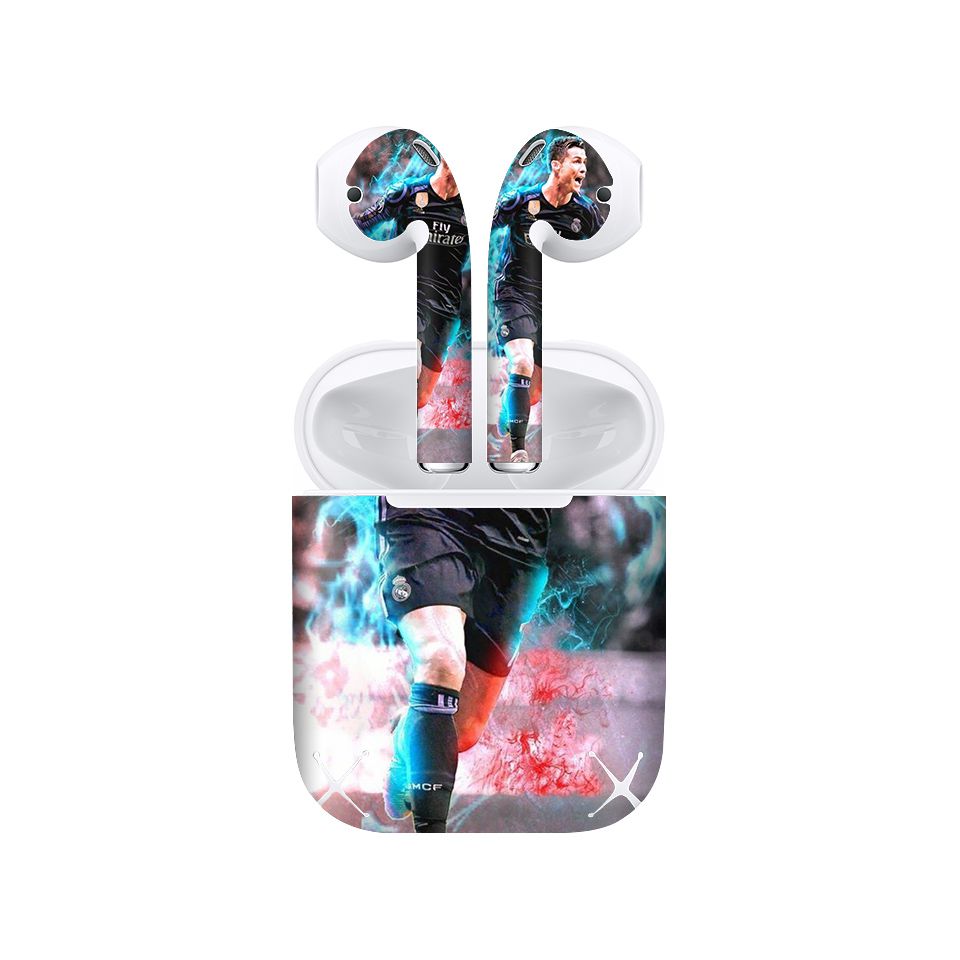 Miếng dán skin chống bẩn cho tai nghe AirPods in hình bóng đá - 006 (bản không dây 1 và 2)