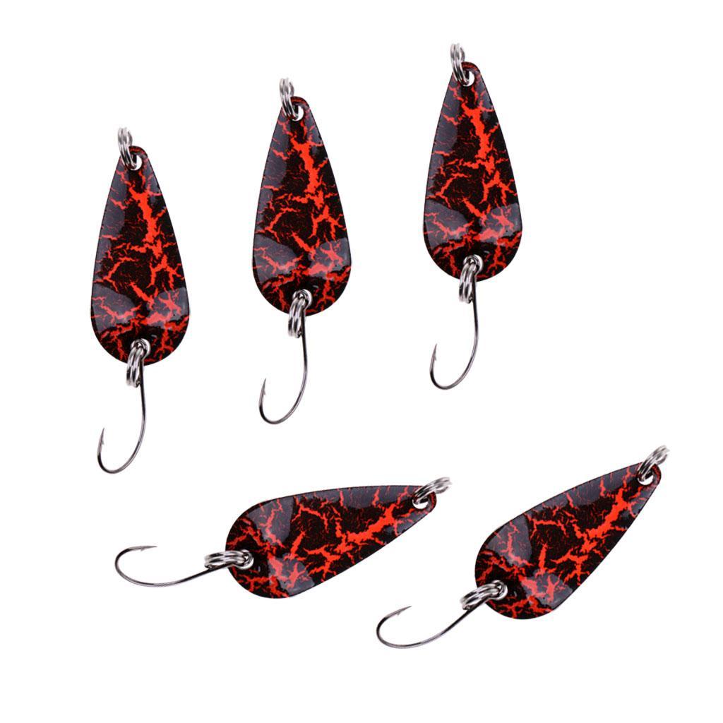 5Pcs Fishing Lures Set Copper Spoon Sequins Metal Lures Hard Baits Crankbait with Single Hook