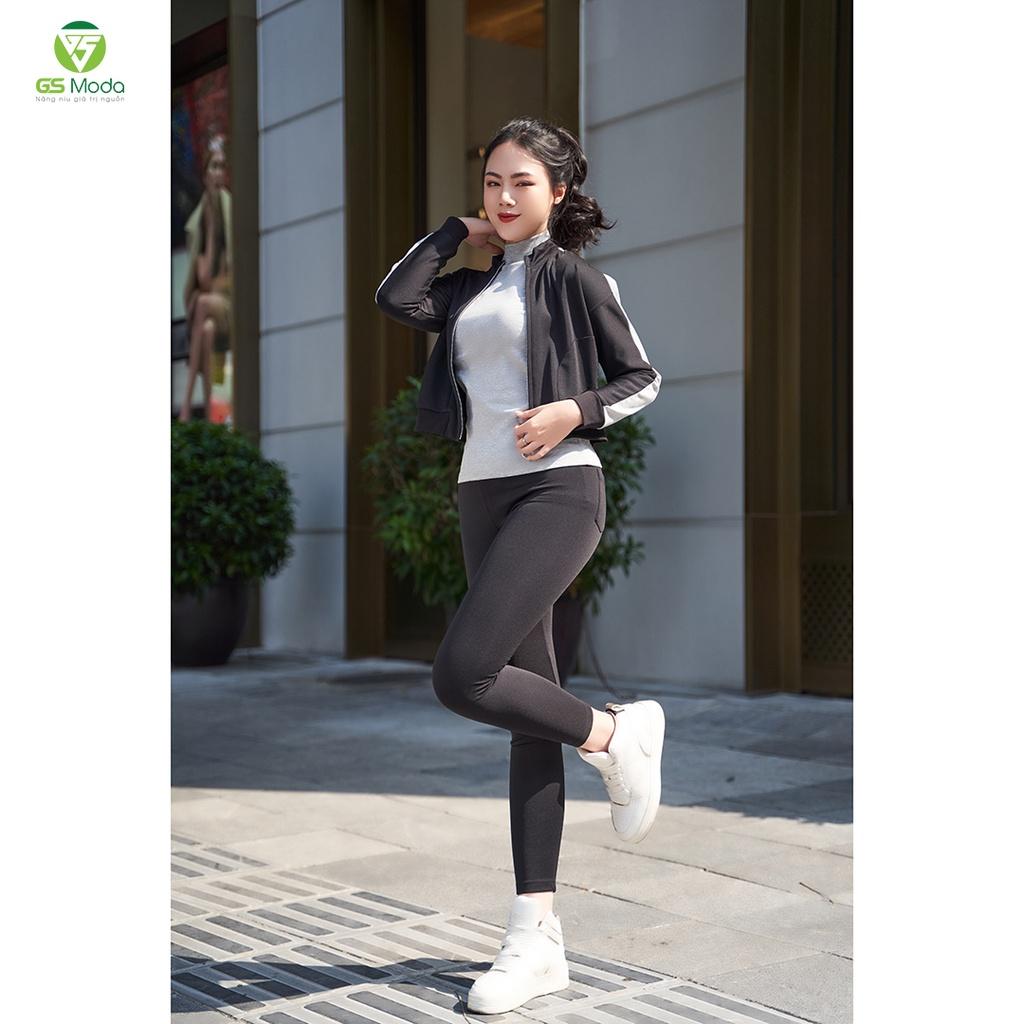 Quần legging nữ cạp cao nâng mông GS Moda, co giãn, thấm hút mồ hôi, vải 2 mặt cao cấp 21Q0001L