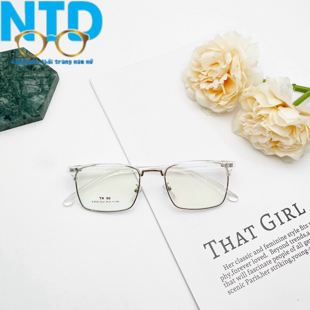 Kính Râm, Kính Mát Nam Nữ Mắt mắt vuông NTD Thanh Mảnh Hàn Quốc