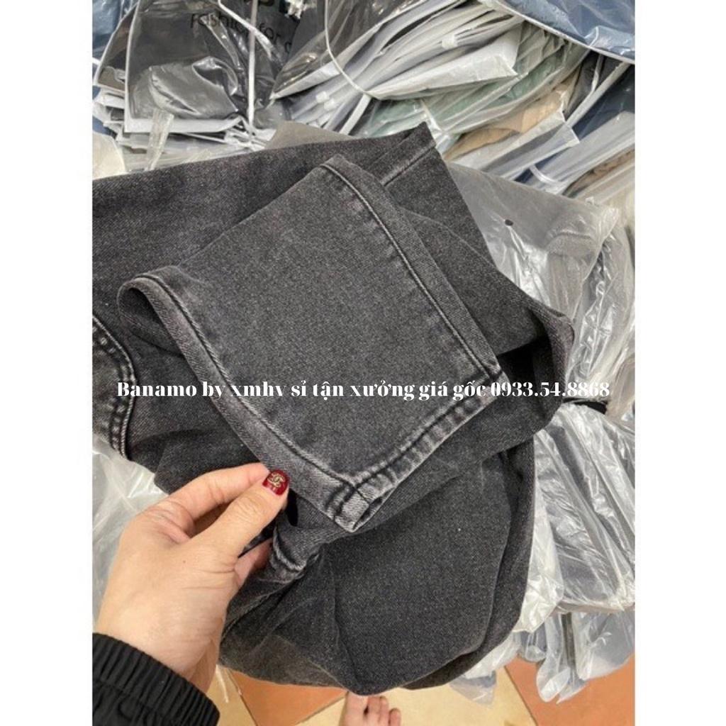 Quần jean baggy nữ cạp khóa chất vải bò siêu đẹp Banamo Fashion quần jean baggy 864