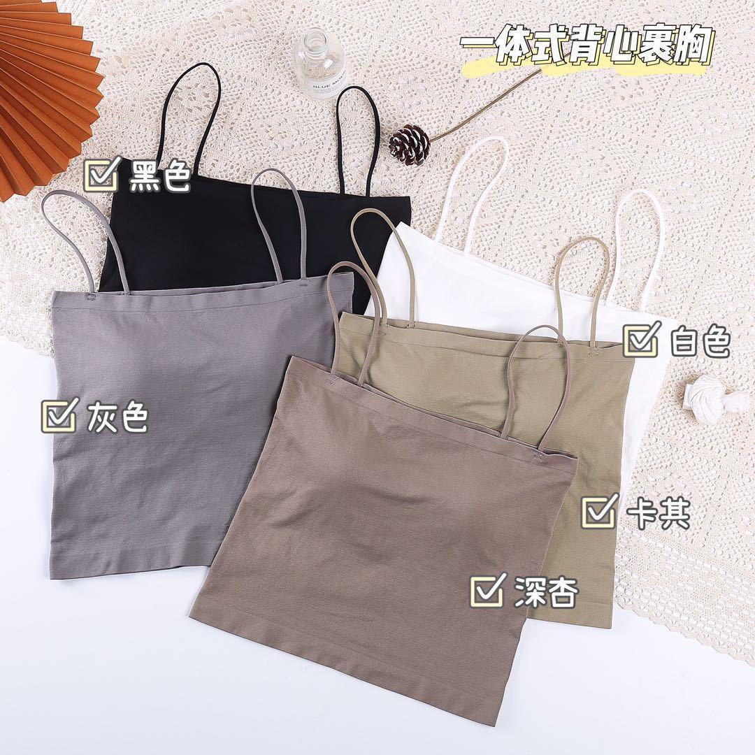 Áo bra 2 dây mảnh dáng lửng cá tính Hot.trend, có đệmngực may liền 0.5cm, chất thun mềm mịn, co giãn, có hiều màu lựa chọn Women Top Dáng Ngắn - Đen