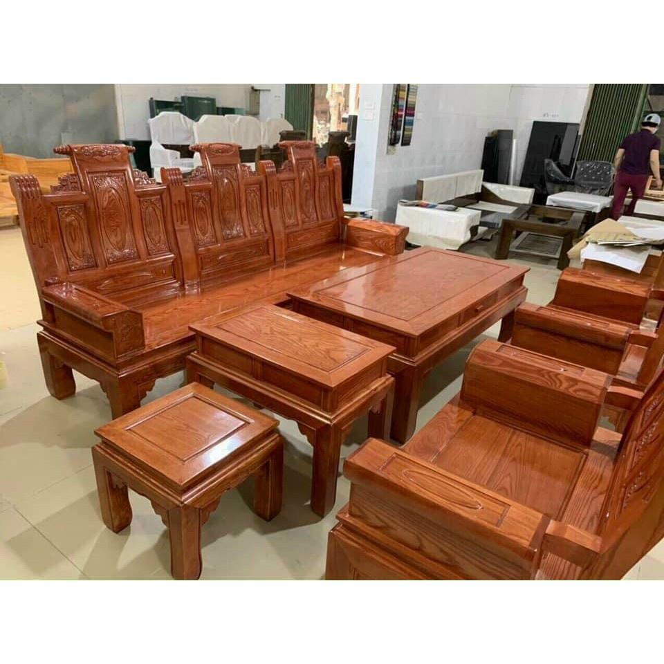 Bộ bàn ghế Âu Á Chương Cuốn Thư gỗ Sồi Nga