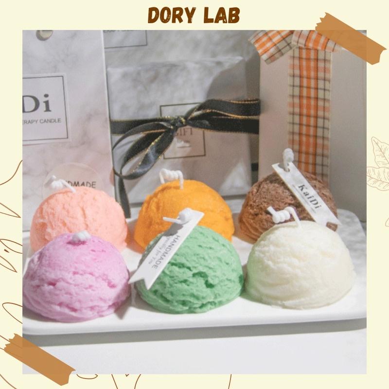 Nến Thơm Hình Viên Kem Nhiều Màu Sắc, Phụ Kiện Decor Chụp Ảnh - Dory Lab