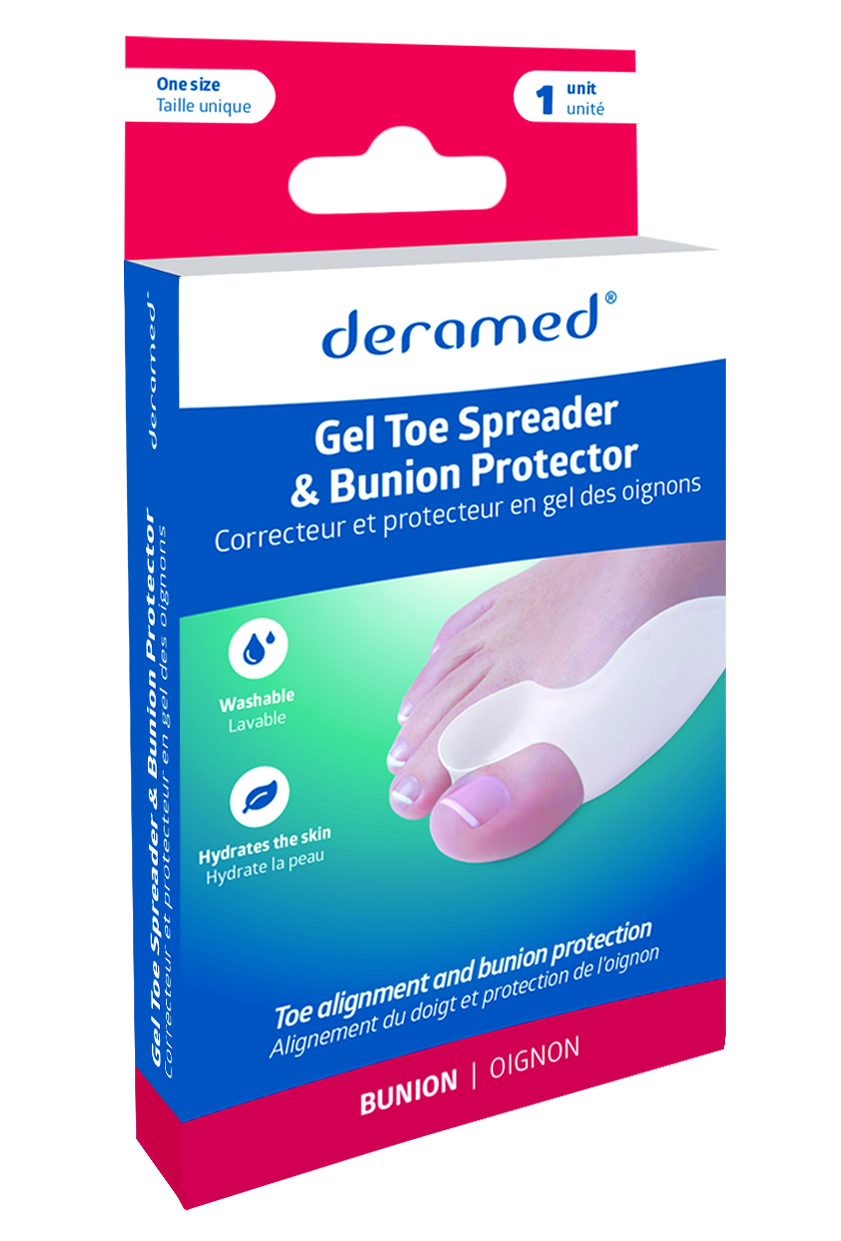 DỤNG CỤ BẢO VỆ VÀ TÁCH NGÓN CHÂN CÁI BỊ CONG VẸO VÀ CHAI SẦN KHỎI MA SÁT VỚI GIÀY DÉP DERAMED, ÊM ÁI VÀ GIẢM ĐAU TỨC THÌ - XUẤT XỨ TÂY BAN NHA