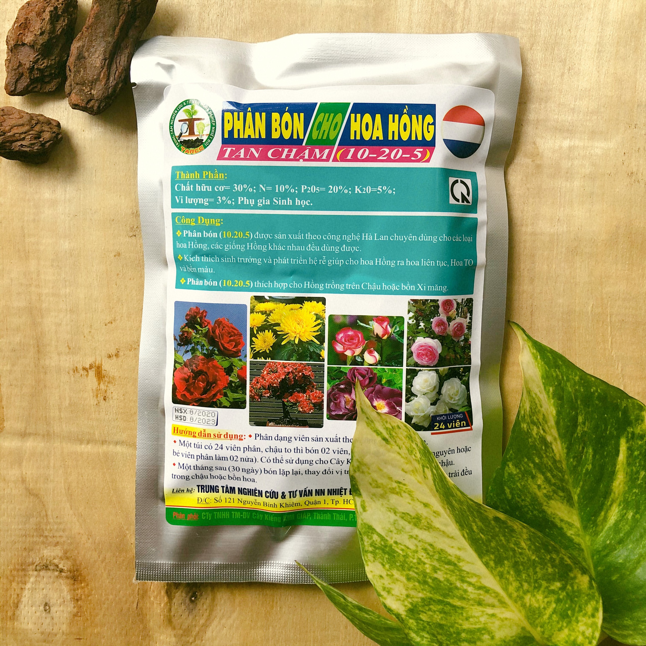 Phân bón cho hoa hồng-10-20-5 - 24 viên