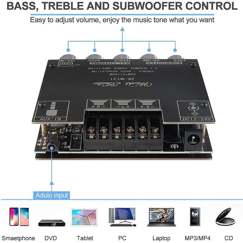 ~ Audio Power Amplifier Digital Amplifier HIFI Bluetooth-compatible 5.0 Power Stereo Audio Home Theater Module Excellent