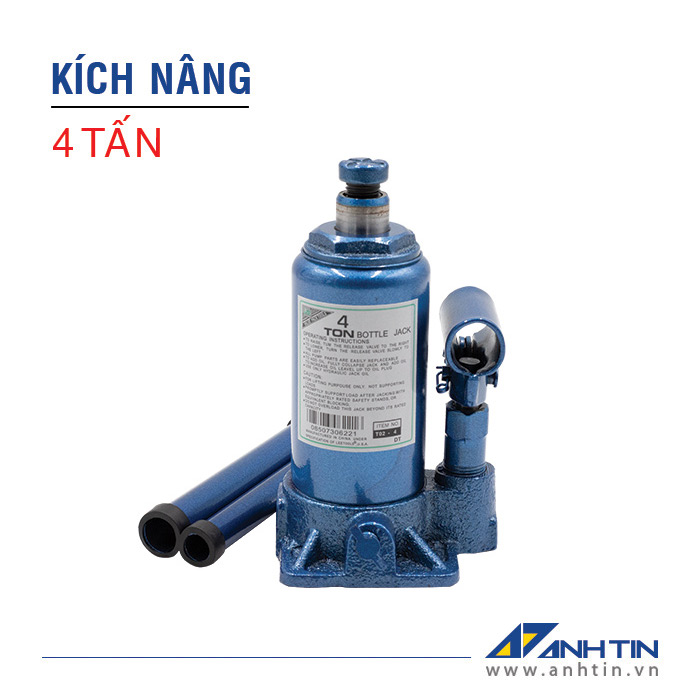 Con đội 4 tấn | Kích nâng xe ô tô xe tải | Kích thủy lực | 4 tấn | Chiều cao nâng 90mm | Chiều cao ren 60mm