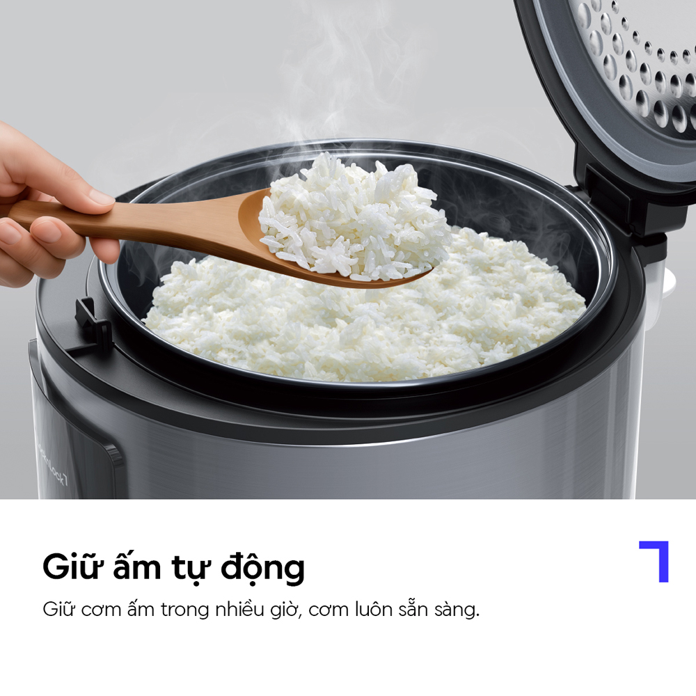 Nồi Cơm Điện LocknLock Essential Rice Cooker EJR452BLK 1.8L, Hàng Chính Hãng, Màu Đen - Joymall