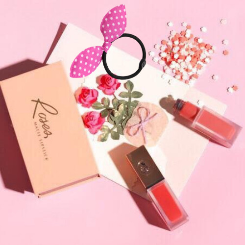 Son Roses Kem Lì Cao Cấp Mini Garden Màu Đỏ Cherry - Roses Matte Lipstick 2019 - Tặng Kèm Cột Tóc Tai Thỏ Màu Ngẫu Nhiên