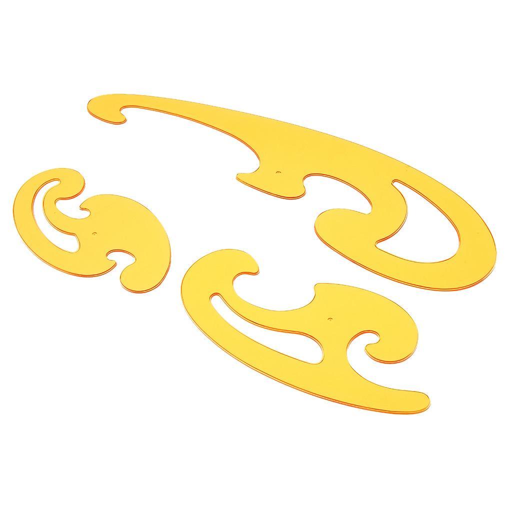 3 Pieces French Curve Drafting Drawing Templates Curved Edge Ruler Sewing Tools