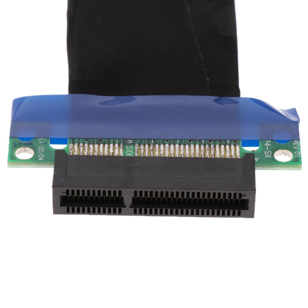 PCI-E 4X Riser Card Extender Flexible Ribbon Cable 15cm Converter 64Pin