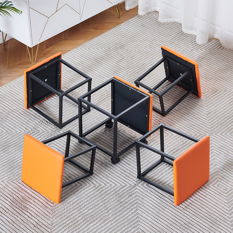 Ghế Rubik Xếp Gọn 5 in 1- Đôn Ghế Thông Minh Có Bánh Xe Sáng Tạo Đa Chức Năng - Nội Thất 3A Cao Cấp