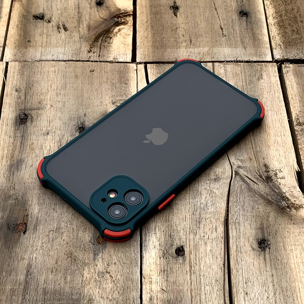 Ốp lưng chống sốc toàn phần màu xanh lá đậm dành cho iPhone 11
