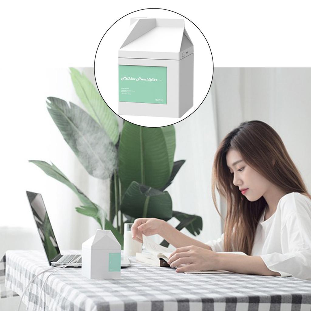Creative Milk Box Mini Humidifier USB Quiet Office Desk Energy Saving