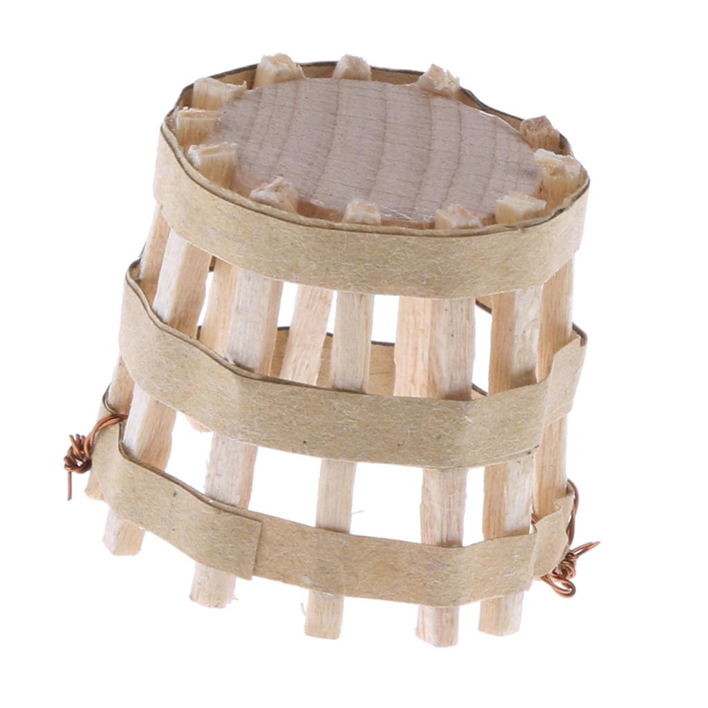 1:12 Dollhouse Miniature Wooden Basket Furniture Decoration