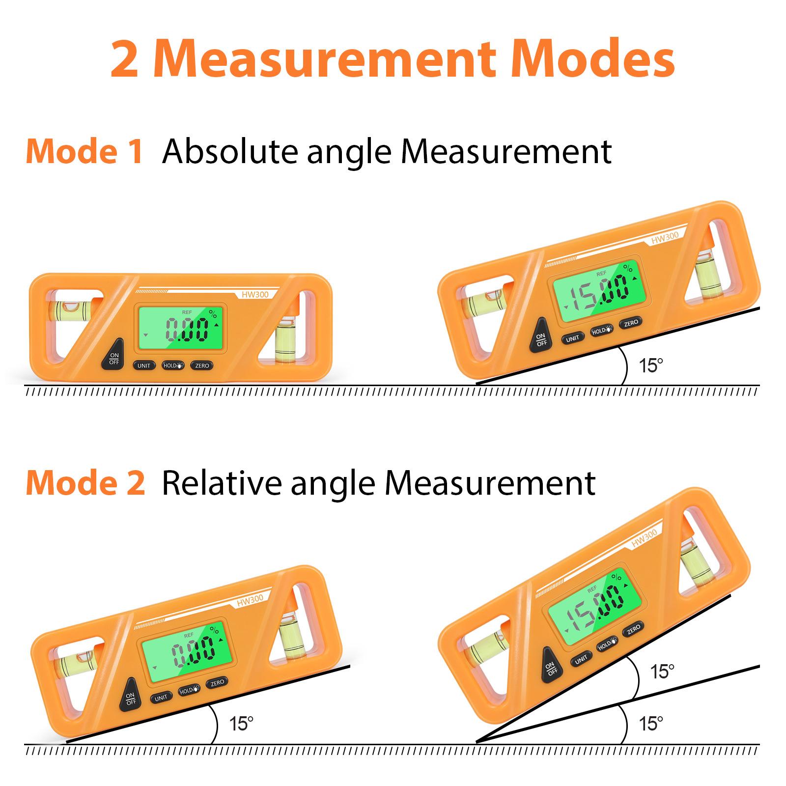 Magnetic Digital Angle Meter Absolute and Relative Measurement Angle and Slope Conversion Inclinometer Versatile Clinometer LCD Display with Backlight
