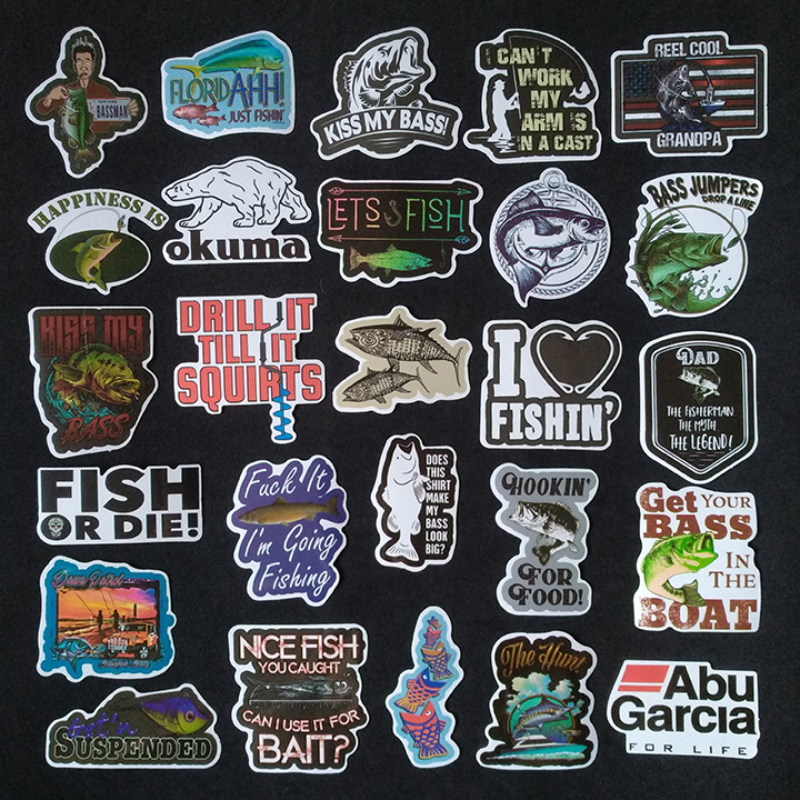 Bộ Sticker dán cao cấp chủ đề CÂU CÁ - FISHING - Dùng dán Xe, dán mũ bảo hiểm, dán Laptop...