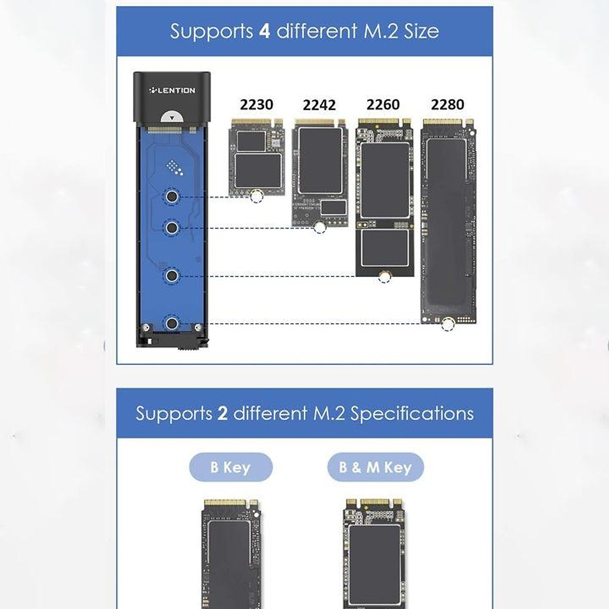 Box ổ cứng SSD M.2 NVMe LENTION C9S Hàng Chính Hãng