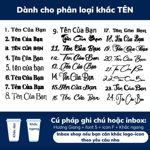 Bình giữ nhiệt ly cốc giữ nhiệt khắc tên sticker chất liệu thép không gỉ 304 dung tích 510ml 5 màu sắc giữ nhiệt 8 -12h