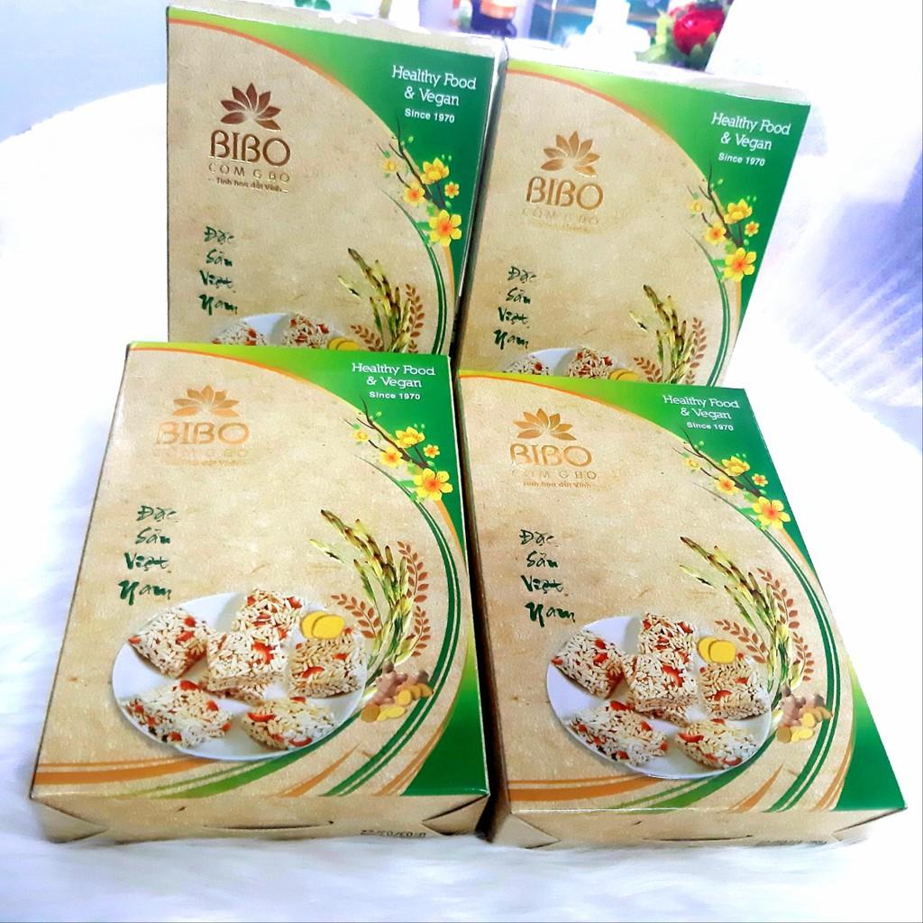 Combo 4 hộp cốm gạo truyền thống BIBO, từ nguyên liệu sạch, làng nghề truyền thống 50 năm, sản phẩm thuần chay, healthy