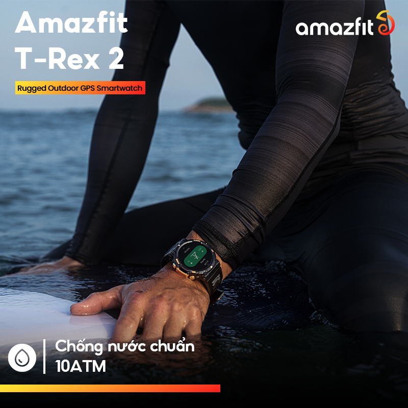 Amazfit T-Rex 2 - Đồng hồ thông minh | GPS | Pin đến 24 ngày | Chống nước 100M - Hàng Chính Hãng