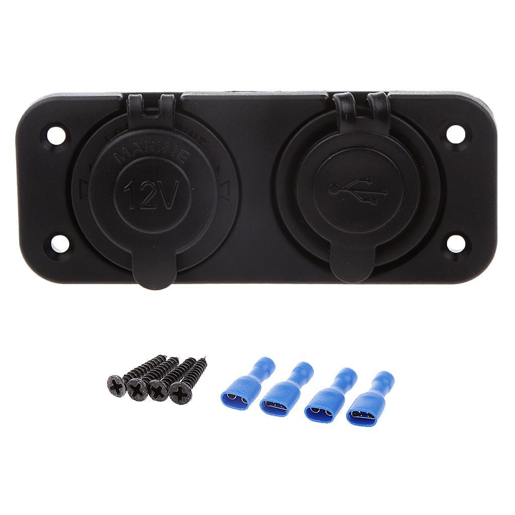 Dual USB Charger Socket Power Outlet 2.1A & 2.1A for Car Boat Marine Mobile