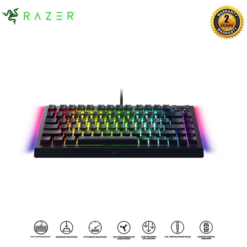 Bàn phím Razer BlackWidow V4 75% - Hotswappable Mechanical Gaming Keyboard_Mới, hàng chính hãng, bảo hành 24 tháng