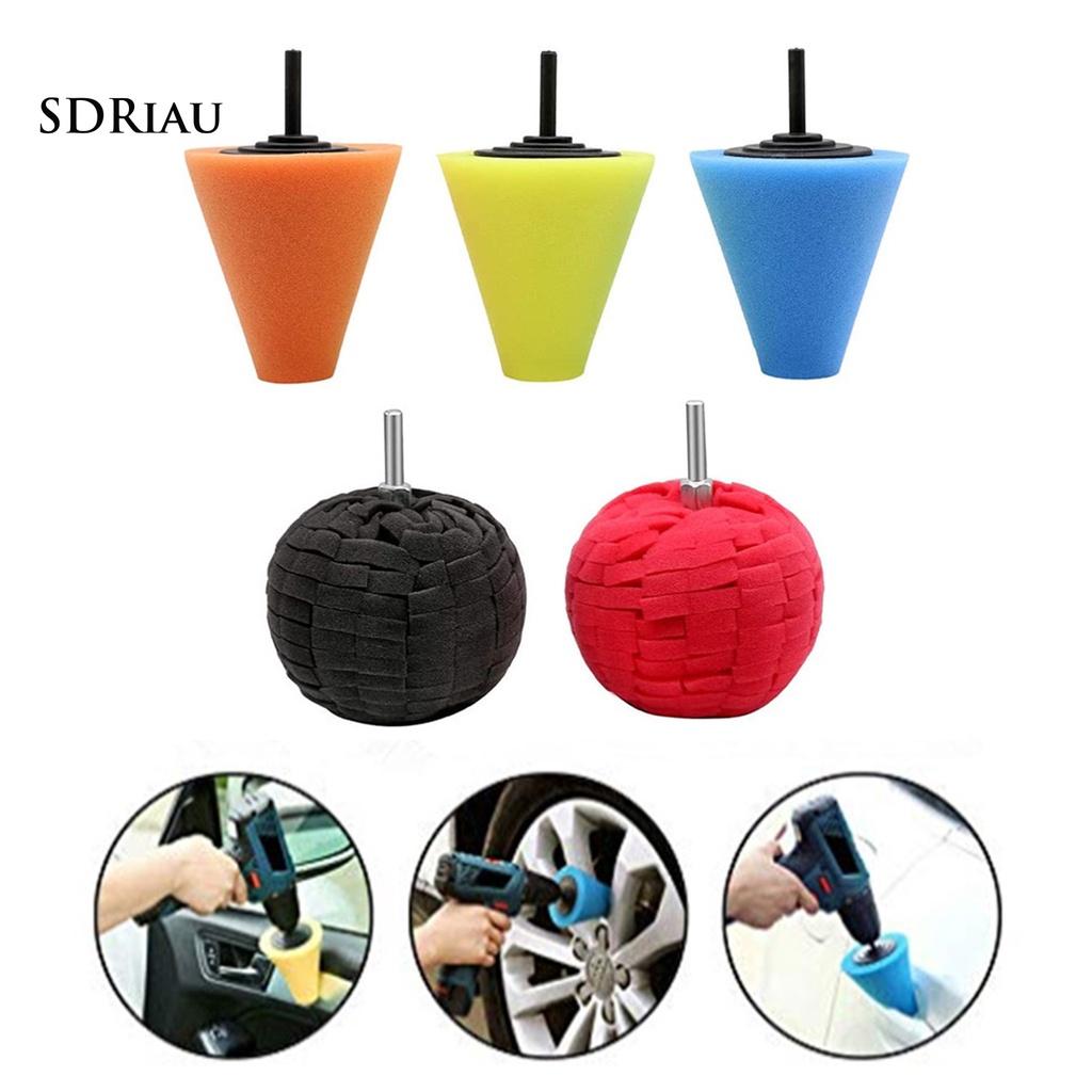 Set 3 / 4 / 5 / 6 Miếng Xốp Hình Nón Nhiều Màu Sắc Dùng Để Đánh Bóng Xe Hơi