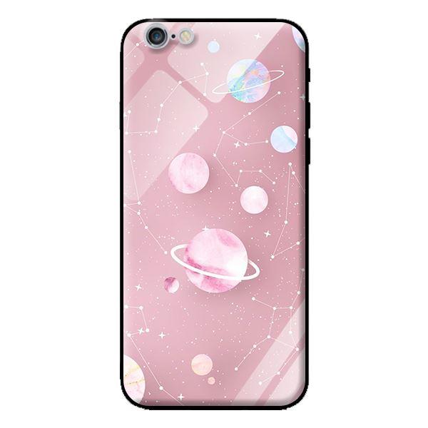 Ốp kính cường lực cho iPhone 6s Họa Tiết Nền Hồng - Hàng chính hãng