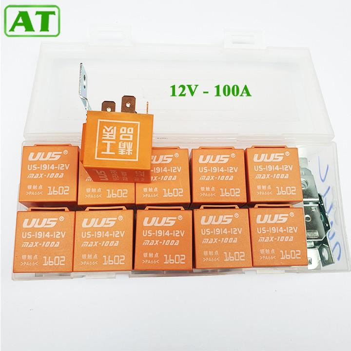 Hộp 10 Rơ Le 5 Chân 12V hoặc 24V 100A Màu Cam