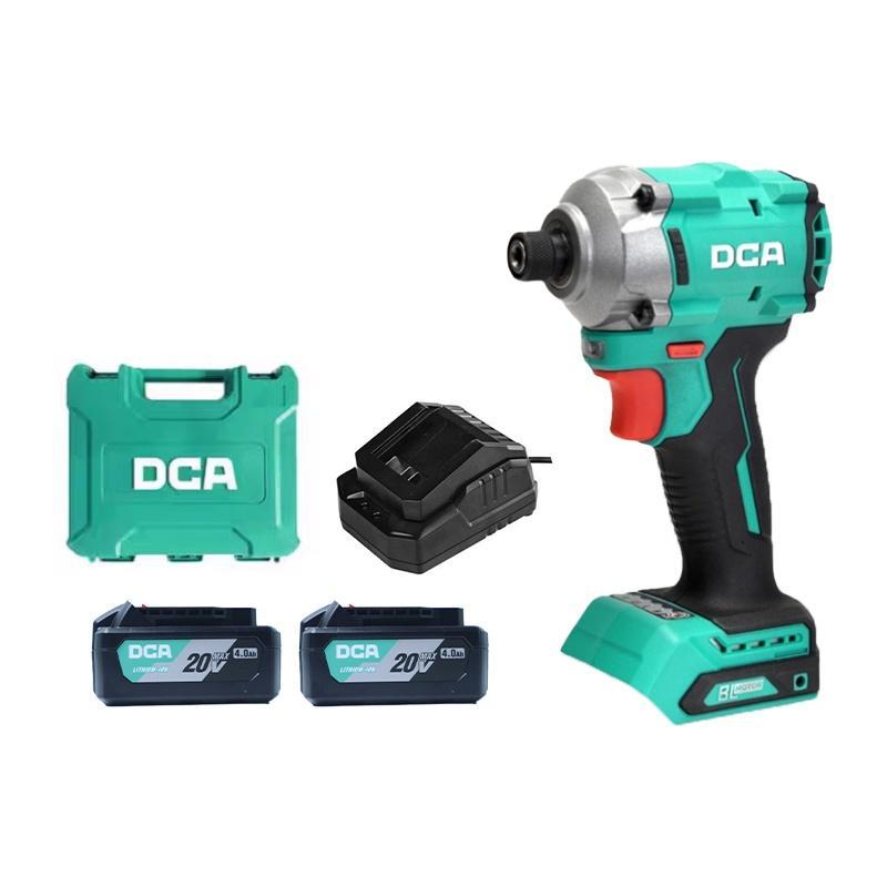 MÁY SIẾT VÍT KHÔNG CHỔI THAN DÙNG PIN 20VMAX/4AH×2 SẠC 2A DCA ADPL198EM - HÀNG CHÍNH HÃNG