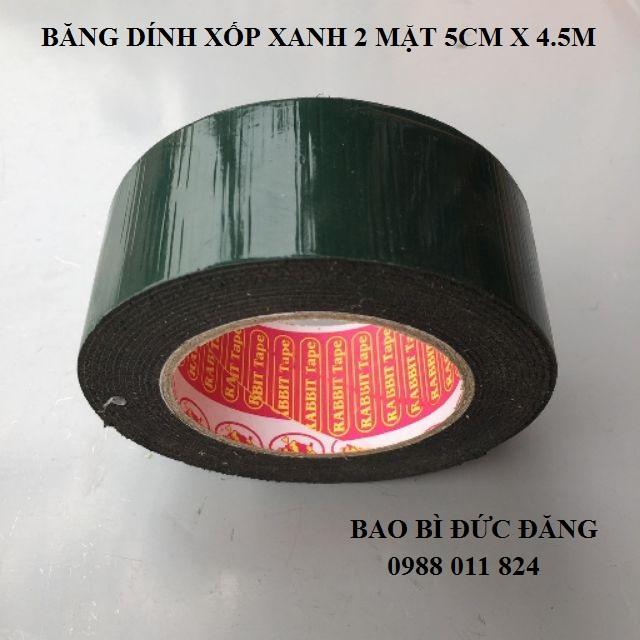 Băng dính xốp xanh 2 mặt siêu dính (Khổ 2cm và 5cm x dài 4.5m)