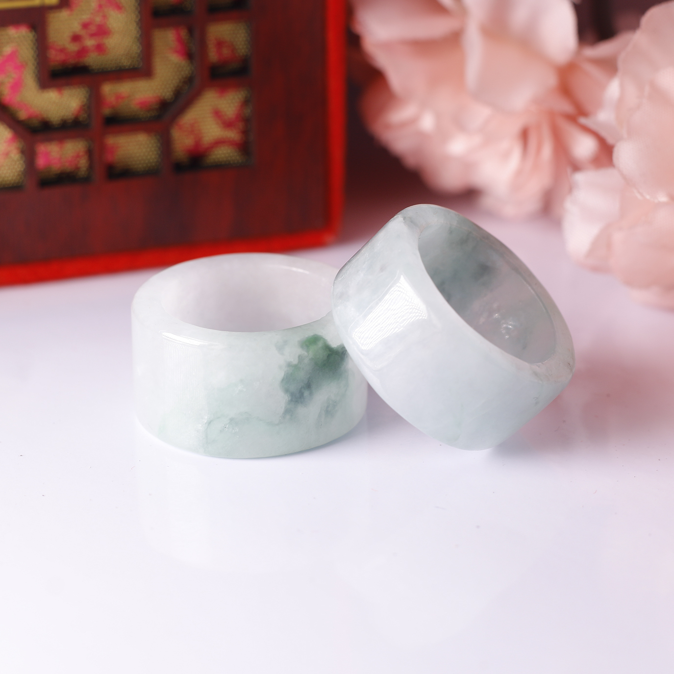 Nhẫn đá cẩm thạch phỉ thúy mệnh hỏa, mộc - Ngọc Quý Gemstones