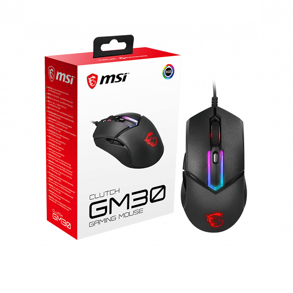 Chuột gaming có dây MSI Clutch GM30 (màu đen) - Hàng chính hãng